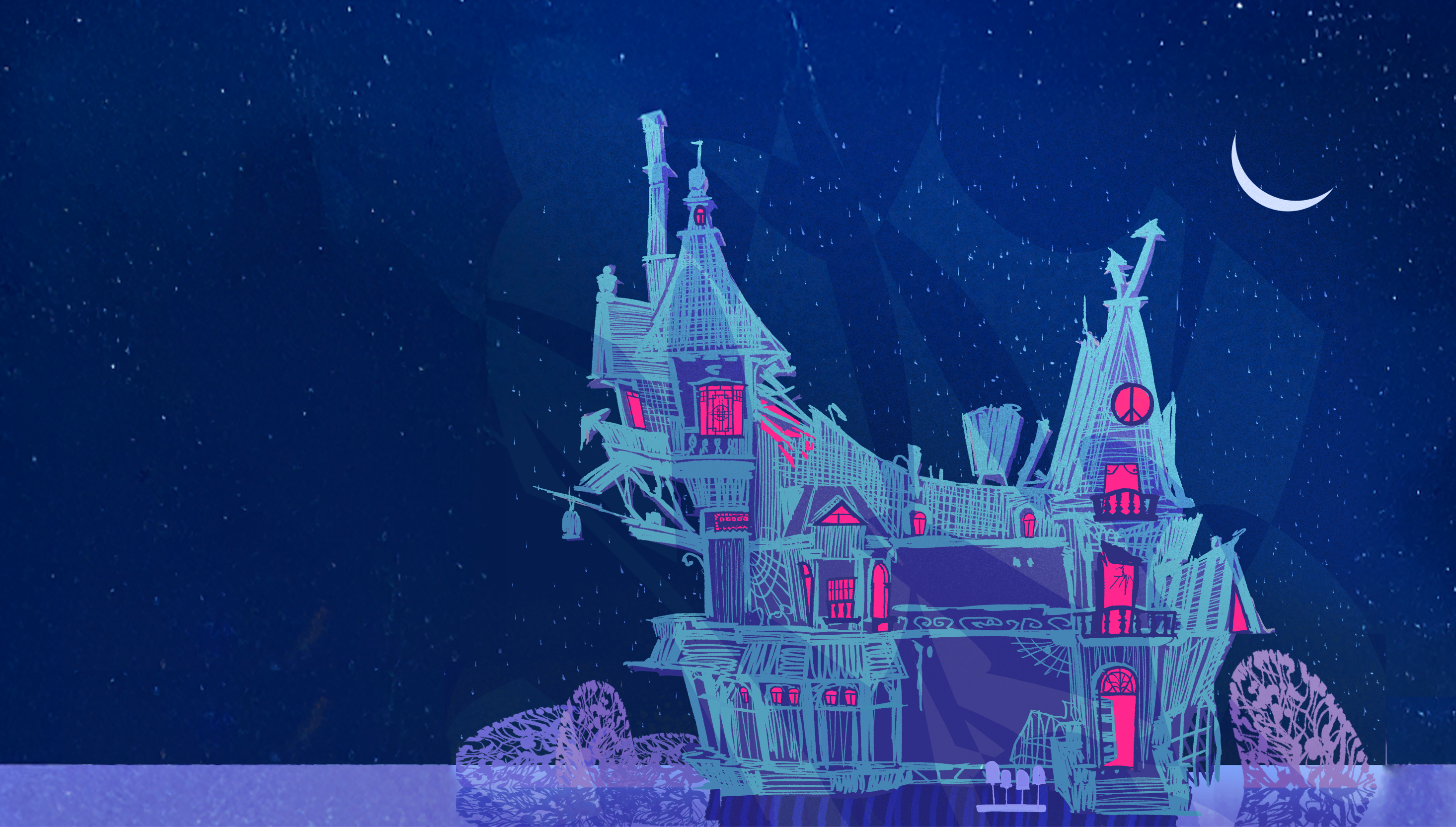 A castle in the night